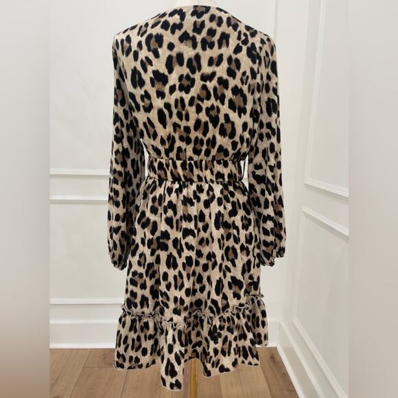 JS Millennium Dress Leopard Belted Mini - Picture 2 of 6
